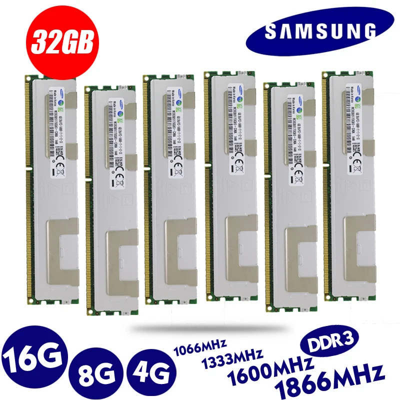 

Samsung Server memory 4GB 8GB 16GB 32GB DDR3 PC3 1066Mhz 1333Mhz 1600Mhz 1866Mhz 8G 16G 32g X79 X58 LGA2011 HUANANZHI