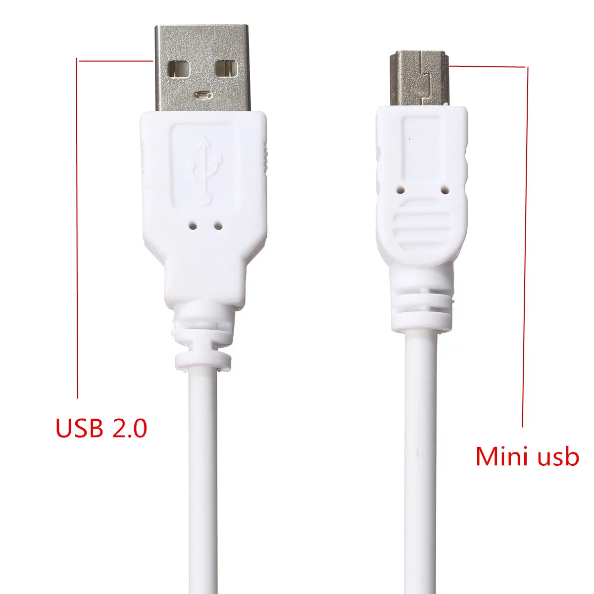 CLAITE 1 m MiNi USB 2,0 для синхронизации данных зарядный кабель для MP3 MP4 MP5 gps Камера мобильный телефон кабель Белый