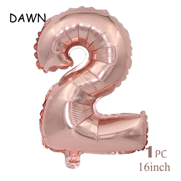 13 шт./лот, розовое золото, шар с цифрами, с днем рождения, для украшения свадьбы, Гелиевый шар для детей, для мальчиков и девочек, вечерние шары - Цвет: 16inch 2