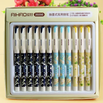 

12 pcs/pkg 0.38mm standard type plastic fountain pens writing supplies
