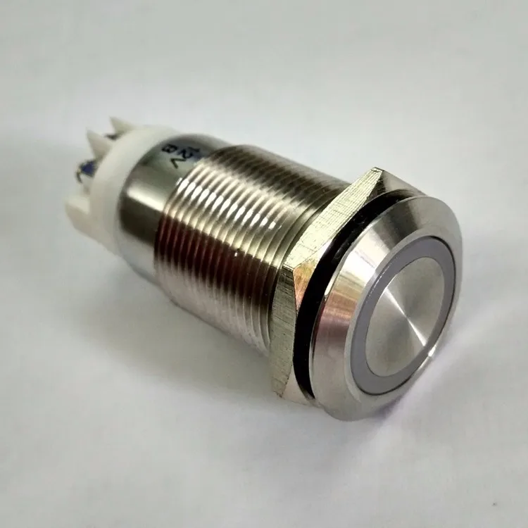 

19mm screw terminal 1NO1NC momentary 24V Blue ring led push button electrical light switch