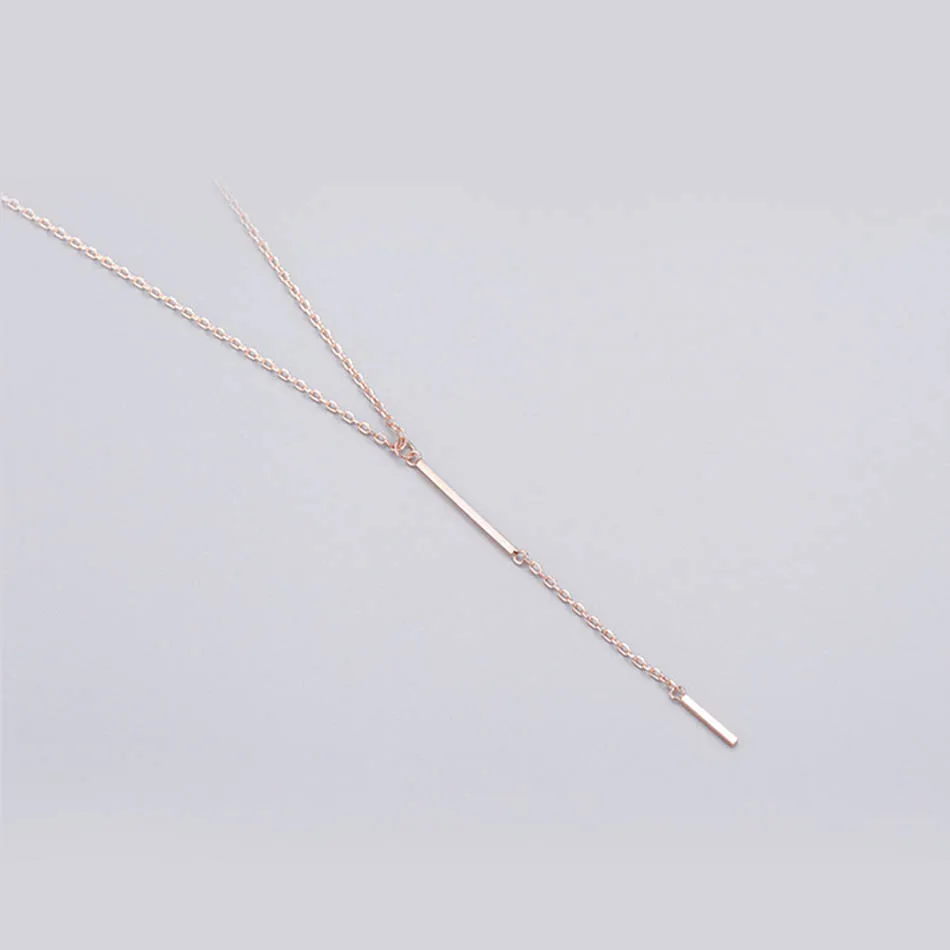 5Virgooer Long Necklace Collares Maxi Necklace Collier Delicate Simple Jewelry Y Lariat Necklace Extension Chain For Women Bar Pendant
