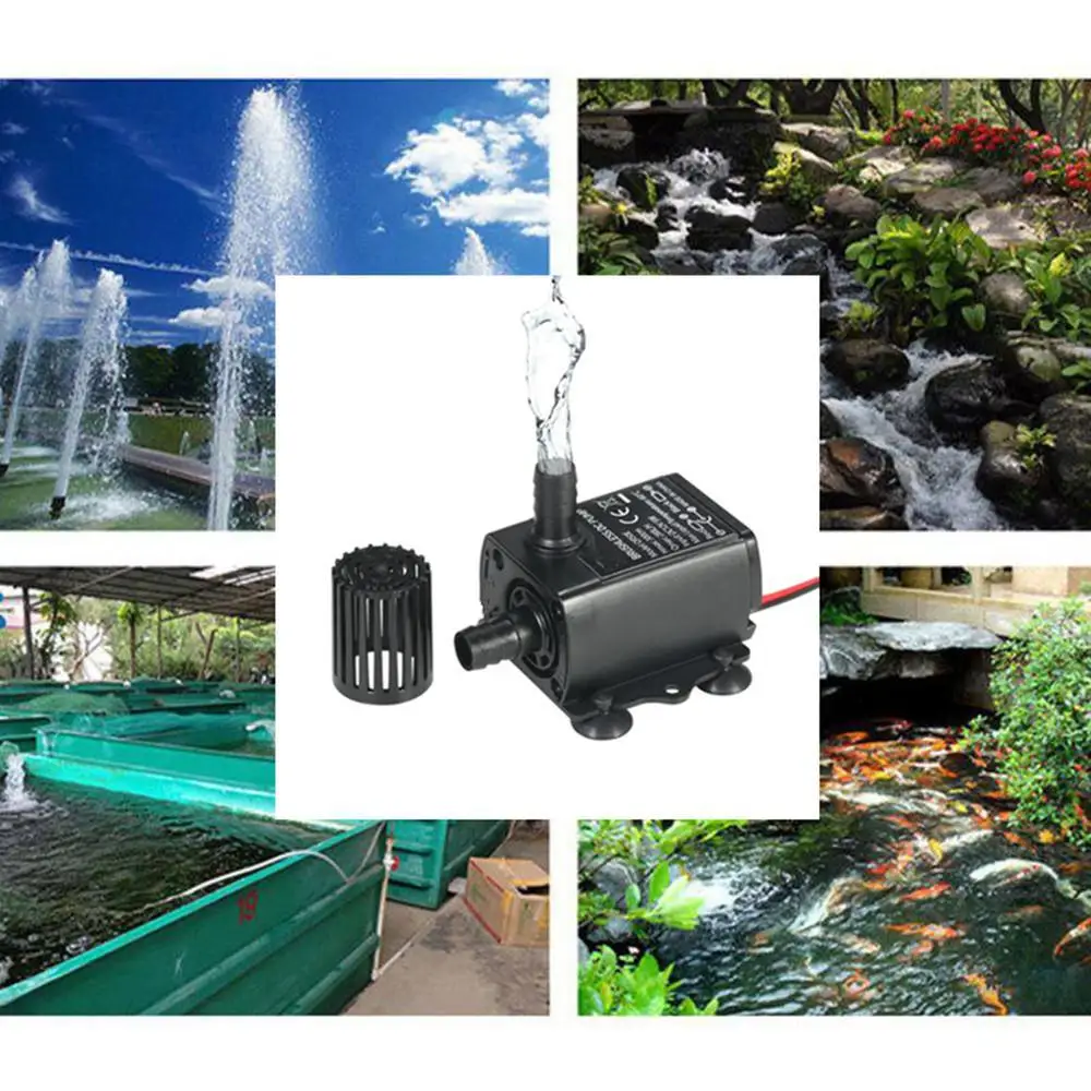 Микро Borstelloze DC мотор Dompelpomp аквариумный аквариум Pomp 12V 3m 280L/H voor водный