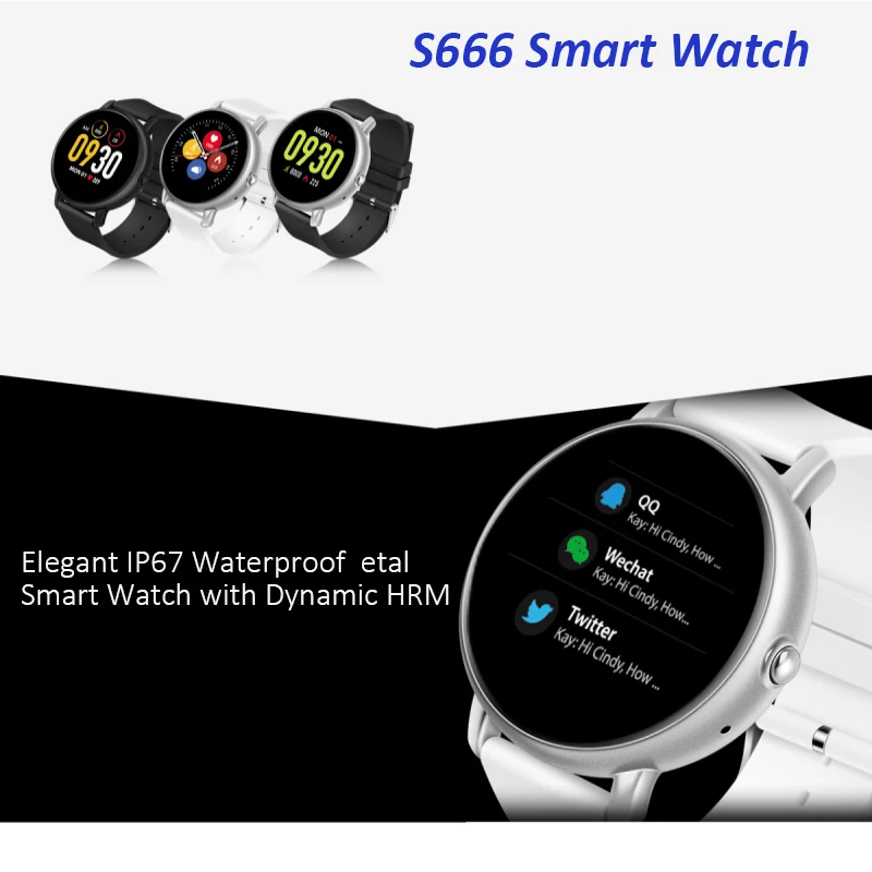 

DW-Wogesup S666 Fitness Tracker Smart Bracelet Heart Rate Blood Pressure Smart Band Sports Waterproof Watch For IOS/Android