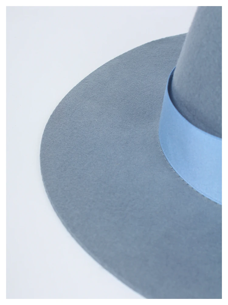 ROSLEUOSI осенне-зимняя одежда из шерсти фетровая шляпа для Для женщин Широкими Полями Фетровая шляпа Шапки Для Мужчин's Панама Шапки 100%