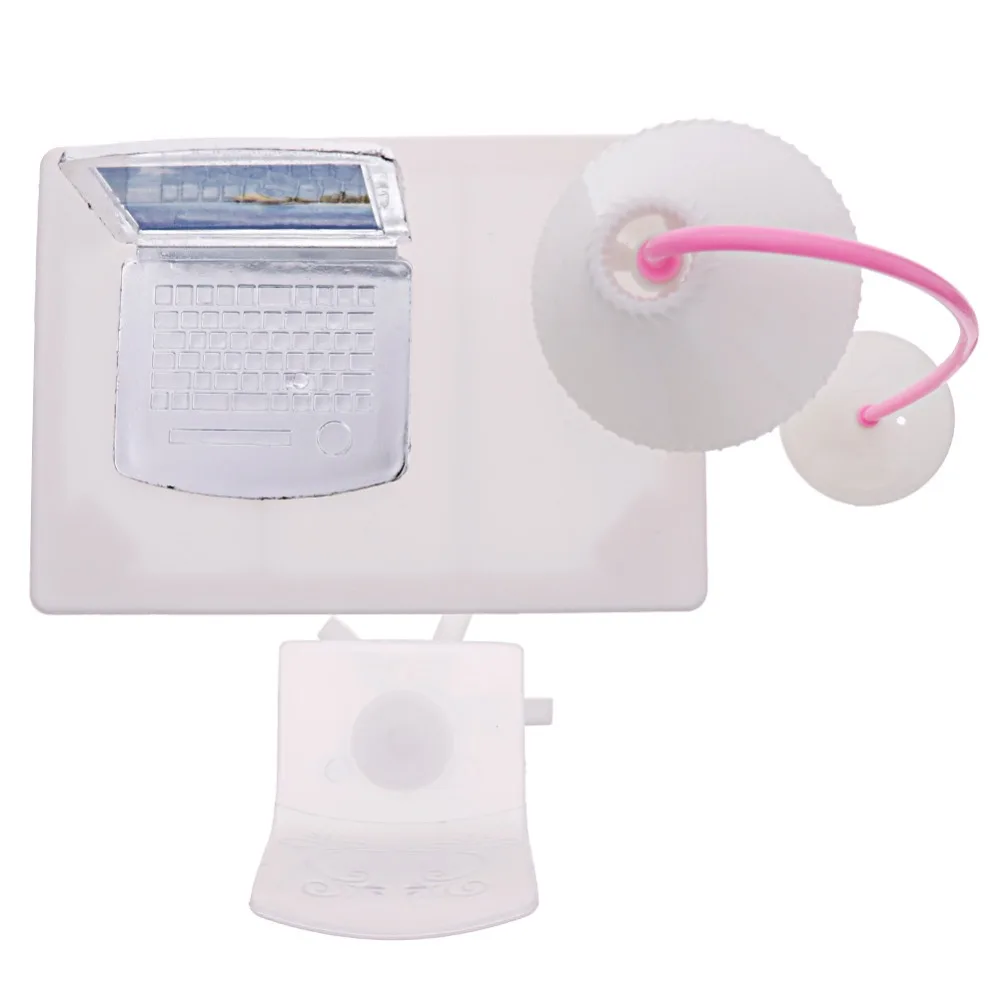 Creative Play House Doll Furniture Desk+Lamp+Laptop+Chair Accessories For Kids Gift #262205|Куклы| |