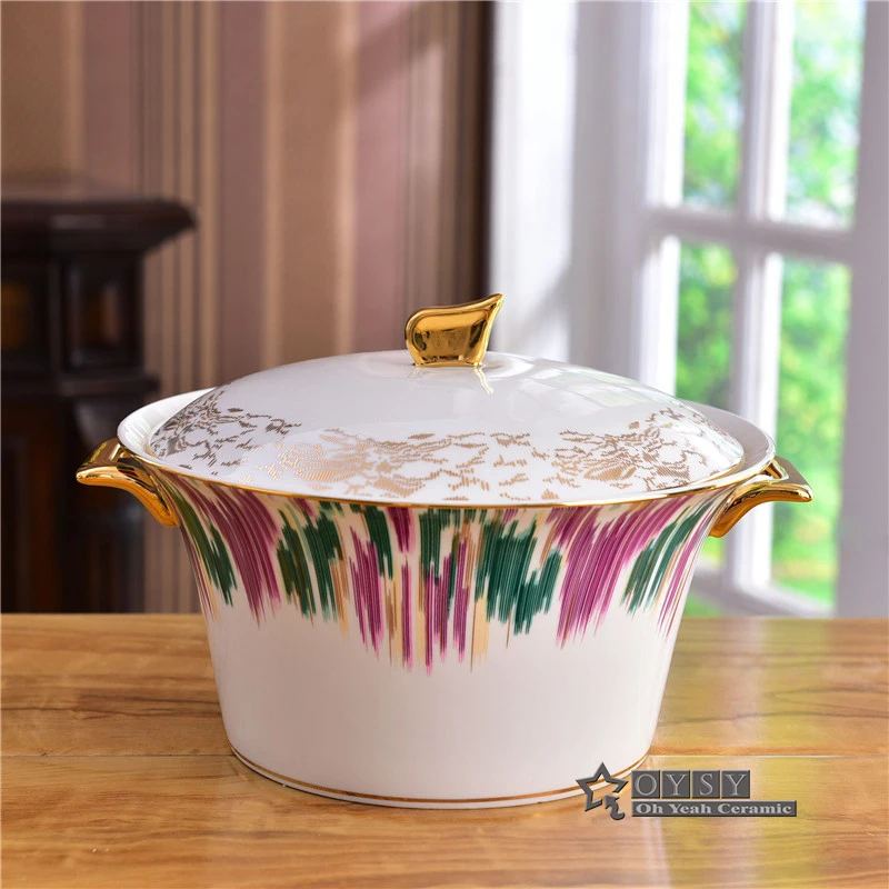 Керамика набор посуды костяного фарфора Модный красочный дизайн 58 шт. Столовые сервизы полосатый набор посуды для праздника