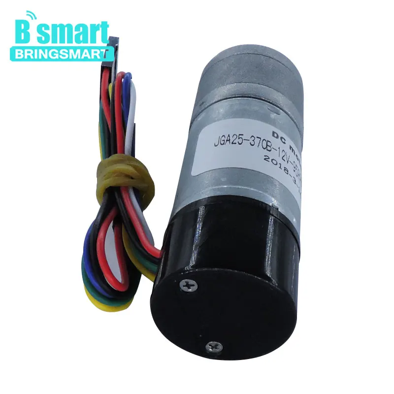 

Bringsmart Fully Enclosed Encoder JGA25-370GB Micro Geared Electric Motor Encoder Motor DC 12v Gear Motor Low Speed Brush Motor
