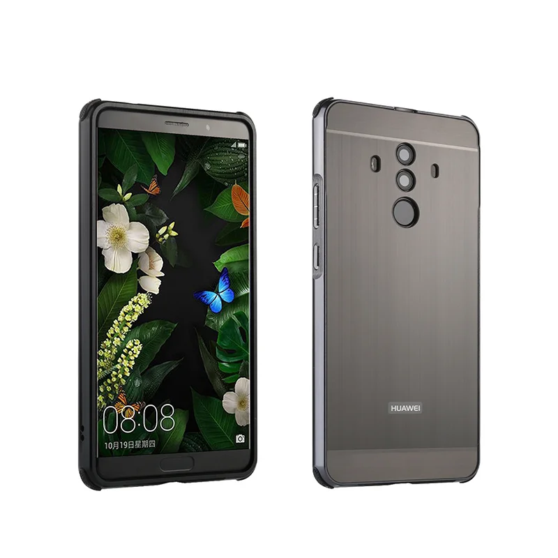 

For Huawei Mate 10 Lite Case for Mate 10 Brushed Back Cover Hard Case with Plating Metal Frame Case for Huawei Mate 10 Pro