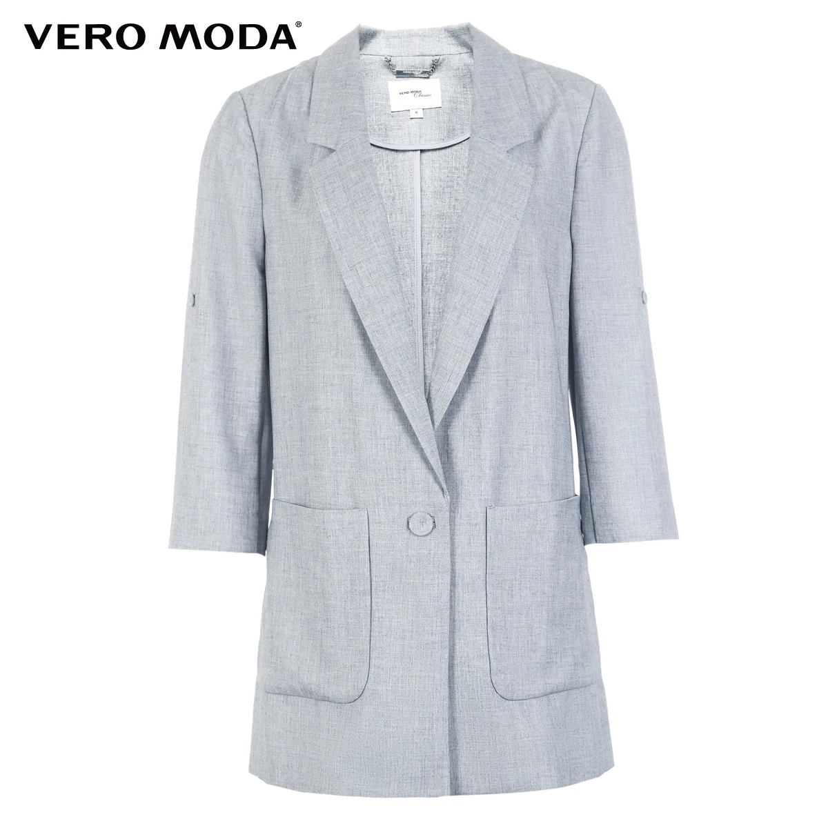 Vero Moda Women's 3/4 Sleeves Straight Fit Lapel Long Jacket Blazer | 318308509