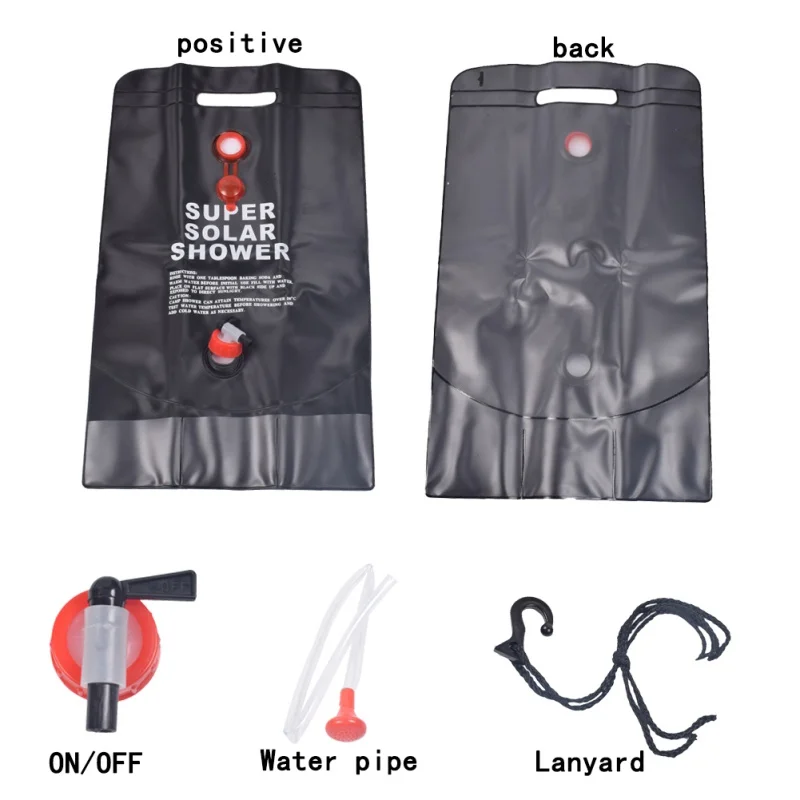 

20L Foldable Solar Energy Water Bag Outdoor Camping Travel BBQ Picnic Water Storage Heated Camp PVC Shower Bag Hiking Climbing