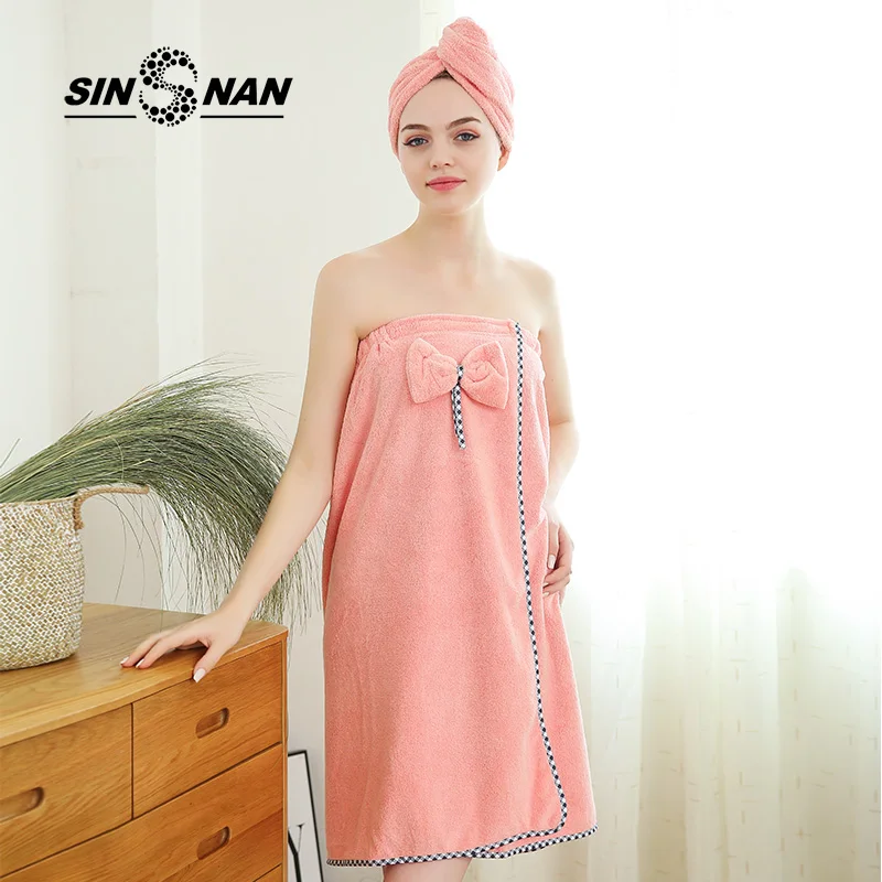 

SINSNAN Microfiber Dry Hair Towel For Women Super Absorbent Wearable Beach Towel Soft Shower Swimming Spa Travel Bath Skirt Suit