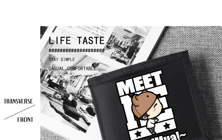 Cute Cartoon Lover Wallets for Boys and Girls Oxford Carteira Short Velcro Wallets (5)