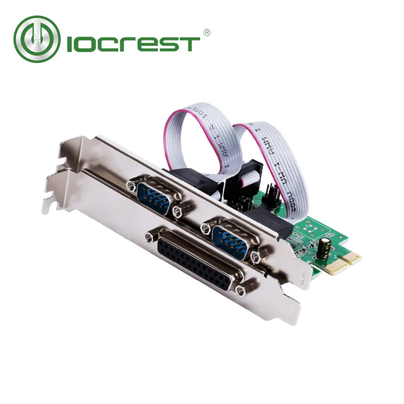 IOCREST Asix 99100 Combo 2-портовый DB-9 последовательный(RS-232) и 1-порт DB-25 параллельного принтера(LPT1) PCI-e контроллер карты