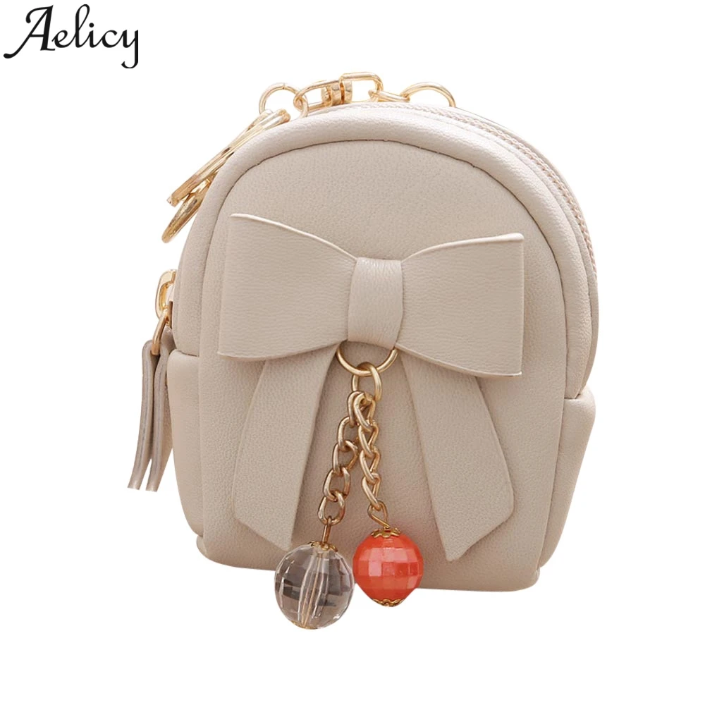Aelicy женский кожаный короткий кошелек с бантом держатели для кошельков сумка