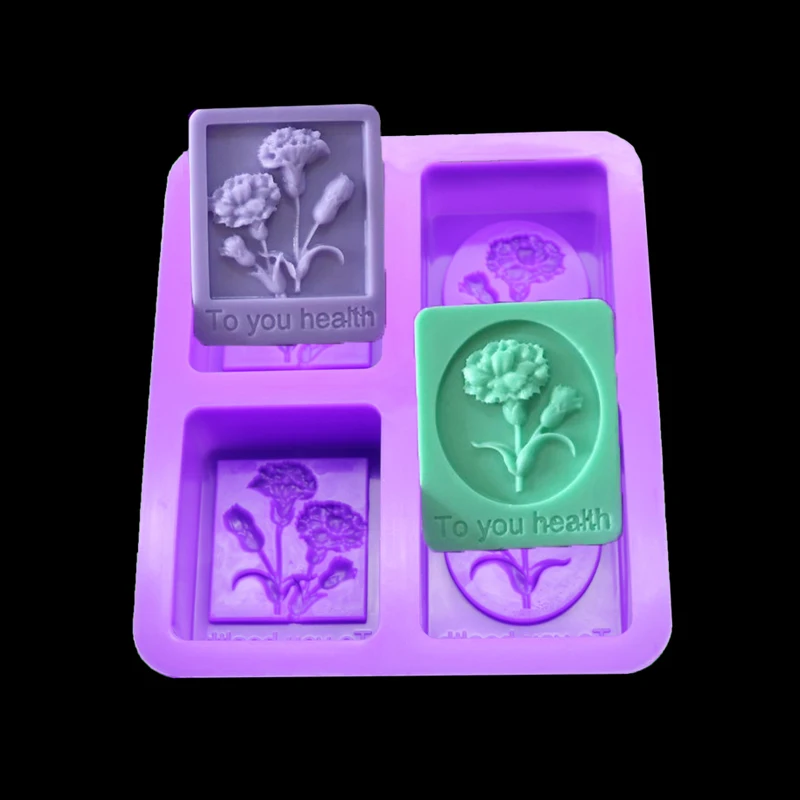 

4-cavity Mold Silicone Jelly Pudding Handmade Soap Natural Soap Making High Temperature Silicone Baking Cake Pastry Biscuits