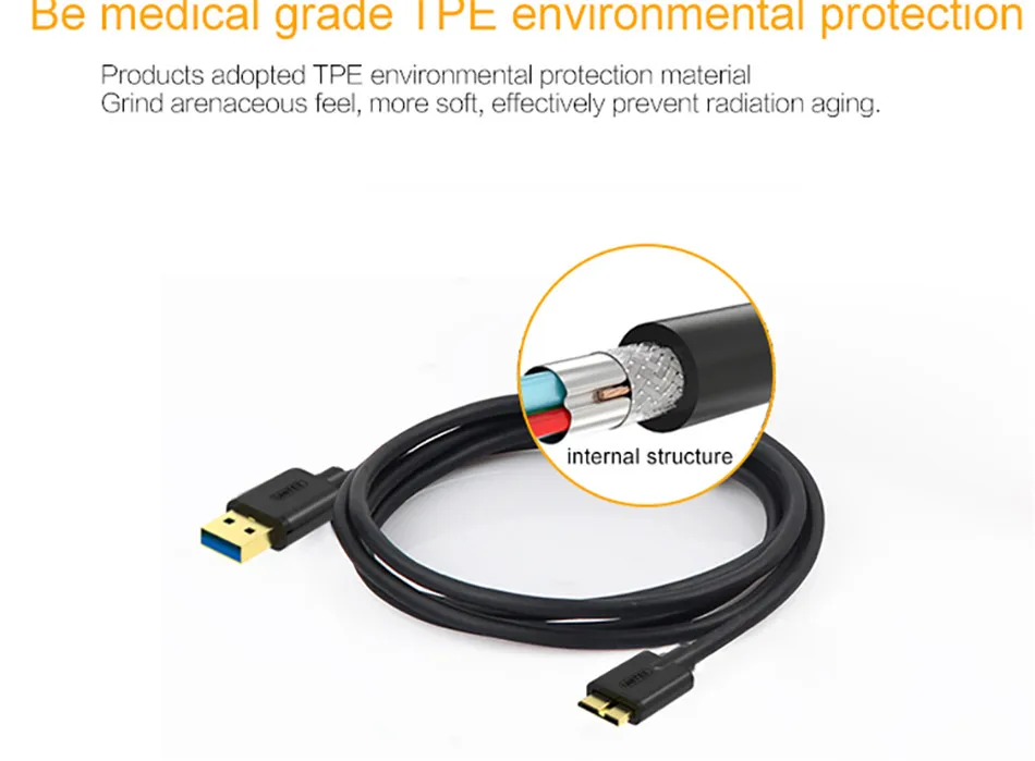 QGEEM 1M USB 3.0 Type A to Micro B Extension Cable For External Hard Drive Disk HDD Samsung S5 Note3 USB HDD Data Cable          (8)