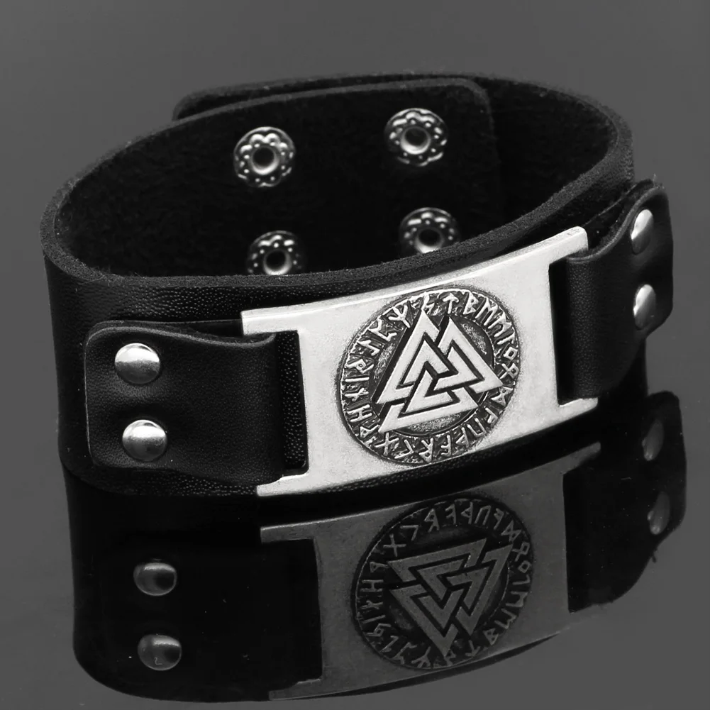 Мужской кожаный браслет viking compass valnut pagan rune амулет ювелирное изделие 20 25