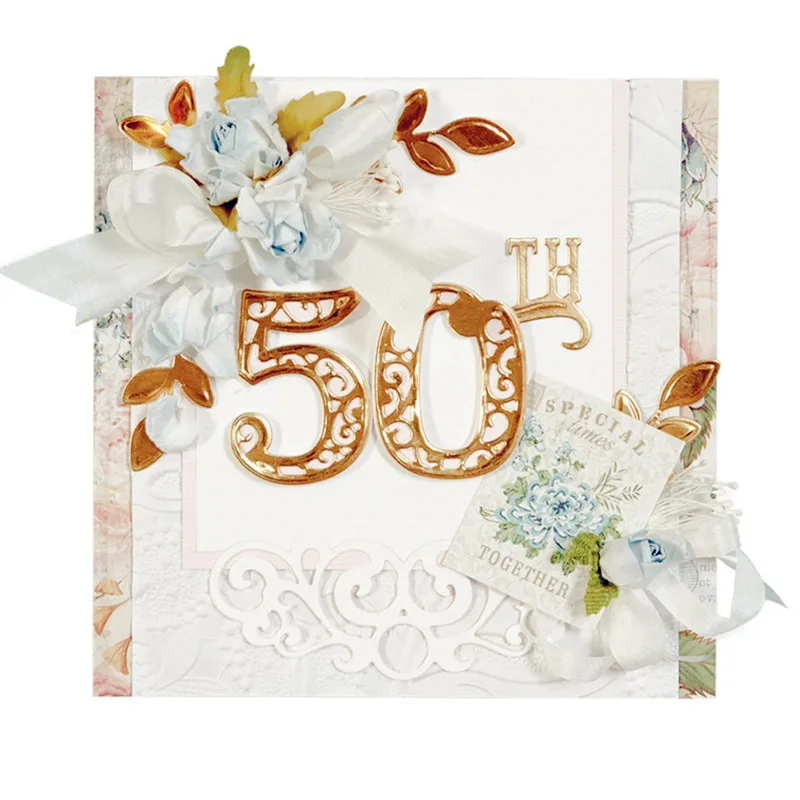 

flower number Metal Cutting Dies for Scrapbooking Die Stencils Embossing DIY Card Making