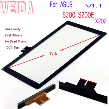 

WEIDA Screen Replacment For 11.6" For ASUS S200 V1.1 S200E X202 Touch Screen Digitizer Panel Glass