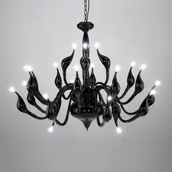 Европейский Лебедь светодиодный G4 люстры свечи подвесные L черного и золотого цвета для Спальня гостиной современный декор домашняя