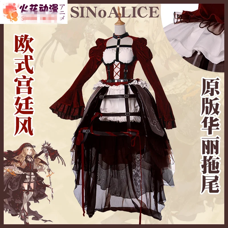 

Anime SINoALICE Red Riding Hood Cosplay Costume Highly Reduction Monks Uniform+dress+headwear+the veil+socks