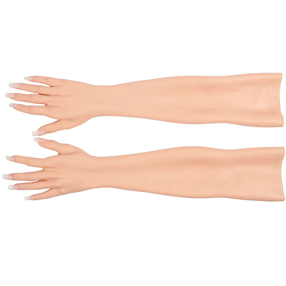 

KOOMIHO Crossdressing Female Silicone Gloves Realistic Skin Hand with Nail for Transvestite Cosplay Performance Props Drag Queen