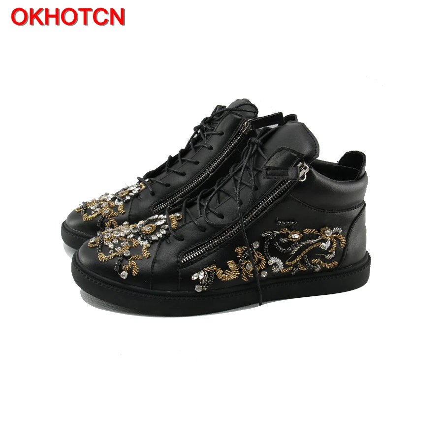 designer rhinestone sneakers