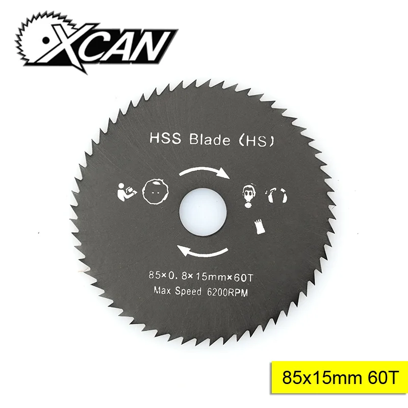 

XCAN 1pc Diameter 85mm Bore 15mm 60T Woodworking Circular Saw Blade Nitride Coated HSS Wood Cutting disc