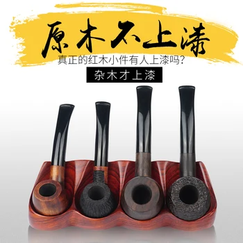 

Solid Wood Pipe Manual Portable Black Sandalwood Dry Pipe Tobacco Filtration Pipe Smoking Pipe Wood