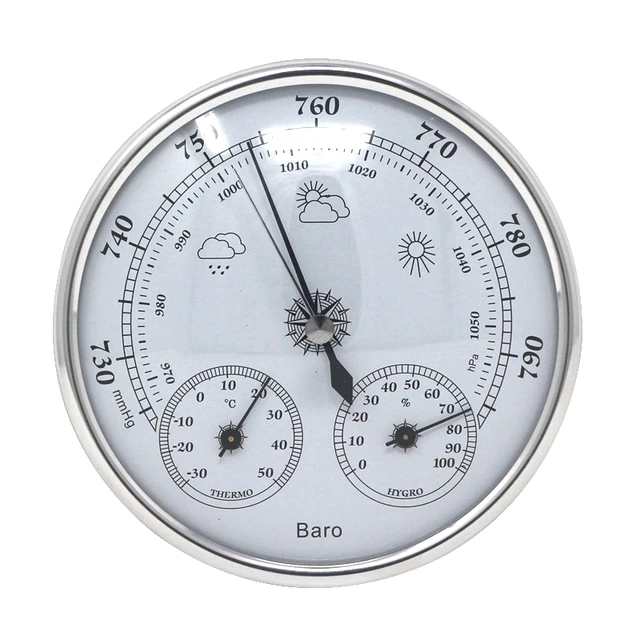 Household Weather Station Barometer Thermometer Hygrometer 3 In 1 Household Weather Station Barometer Thermometer Hygrometer 3 In 1 Temperature Humidity Meter Pressure Gauge Wall Hanging
