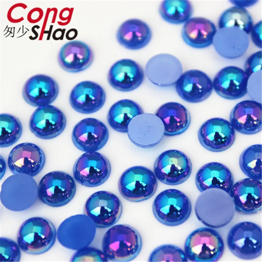 Cong Shao, 300 шт, 6 мм, AB, цветные, сделай сам, 3D, для маникюра, Типсы, круглые акриловые стразы, плоские с оборота, не исправляют ногти, ремесло, украшение ZZ588