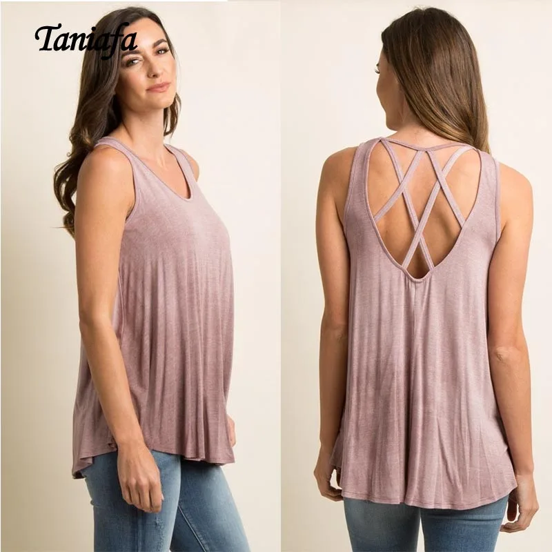 

TANIAFA V Neck Vest Backless&Strapless Pure Vest 5XL Plus + size 2020 Chest Sexy Hot Top Solid Blouse for women