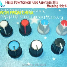 140 шт./лот HW Высокое качество Пластиковые ручки потенциометра ассортимент наборы 7 значений каждый 20 шт