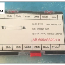 Часы ремешок шпильки 1,0 мм супер тонкий двойной фланцевый из нержавеющей стали пружина бар ассортимент 240 штук