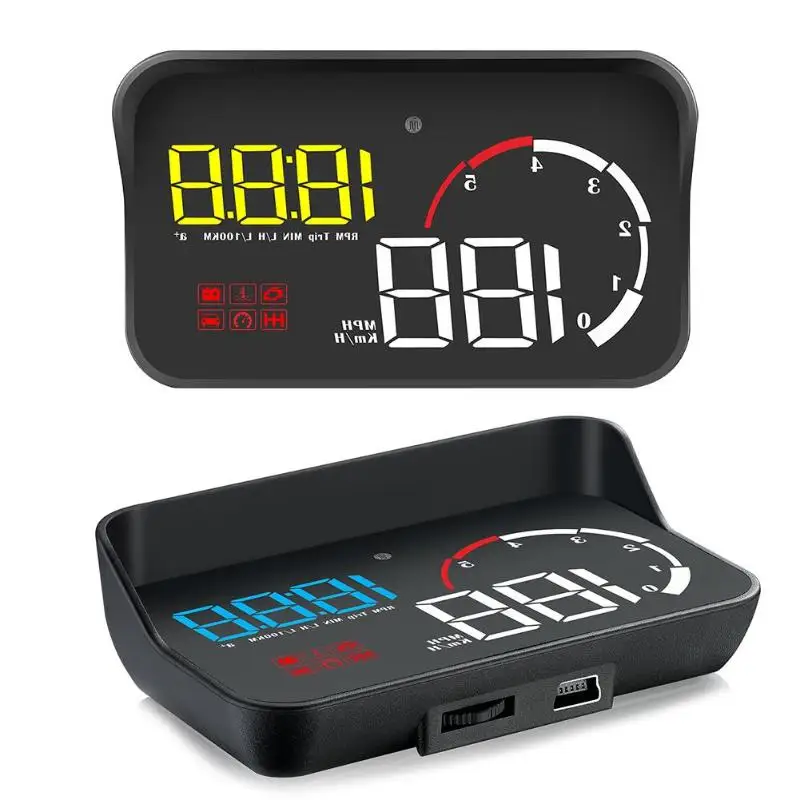 M10 автомобильный HUD OBD II OBD2 дисплей проектор превышение скорости напряжения Сигнализация температура воды скорость вращения многофункциональный дисплей