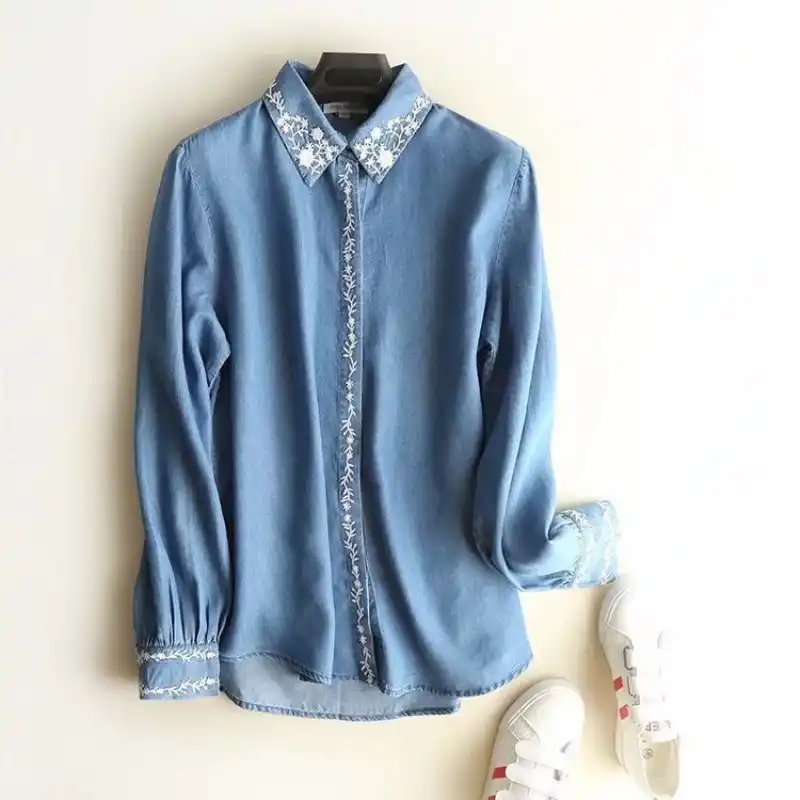 denim blouse shirt dress