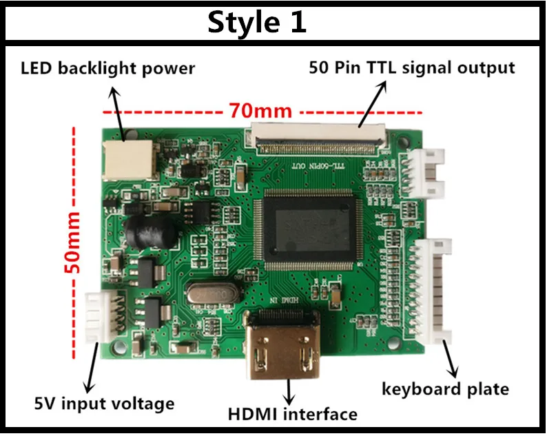 ЖК ttl LVDS плата контроллера HDMI VGA 2AV 50PIN для AT070TN90 92 94 AT090TN10 20000938-00 плата драйвера - Цвет: Style 1