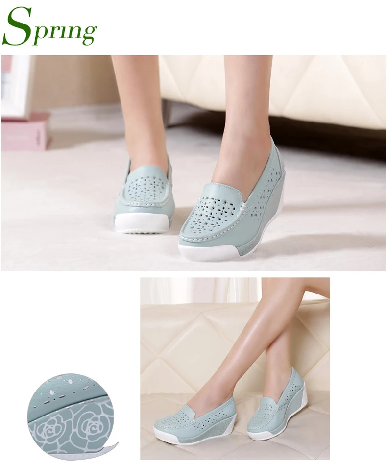 2019 Spring women flat platform sneakers leather suede moccasins shoes ladies casual shoes slip on flats (12)