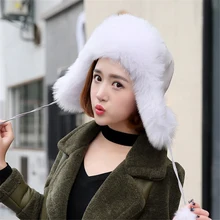 Женские осенние толстые шапки-бомберы большого размера, женские зимние шапки, теплые Защитные женские шапки с мехом лисы