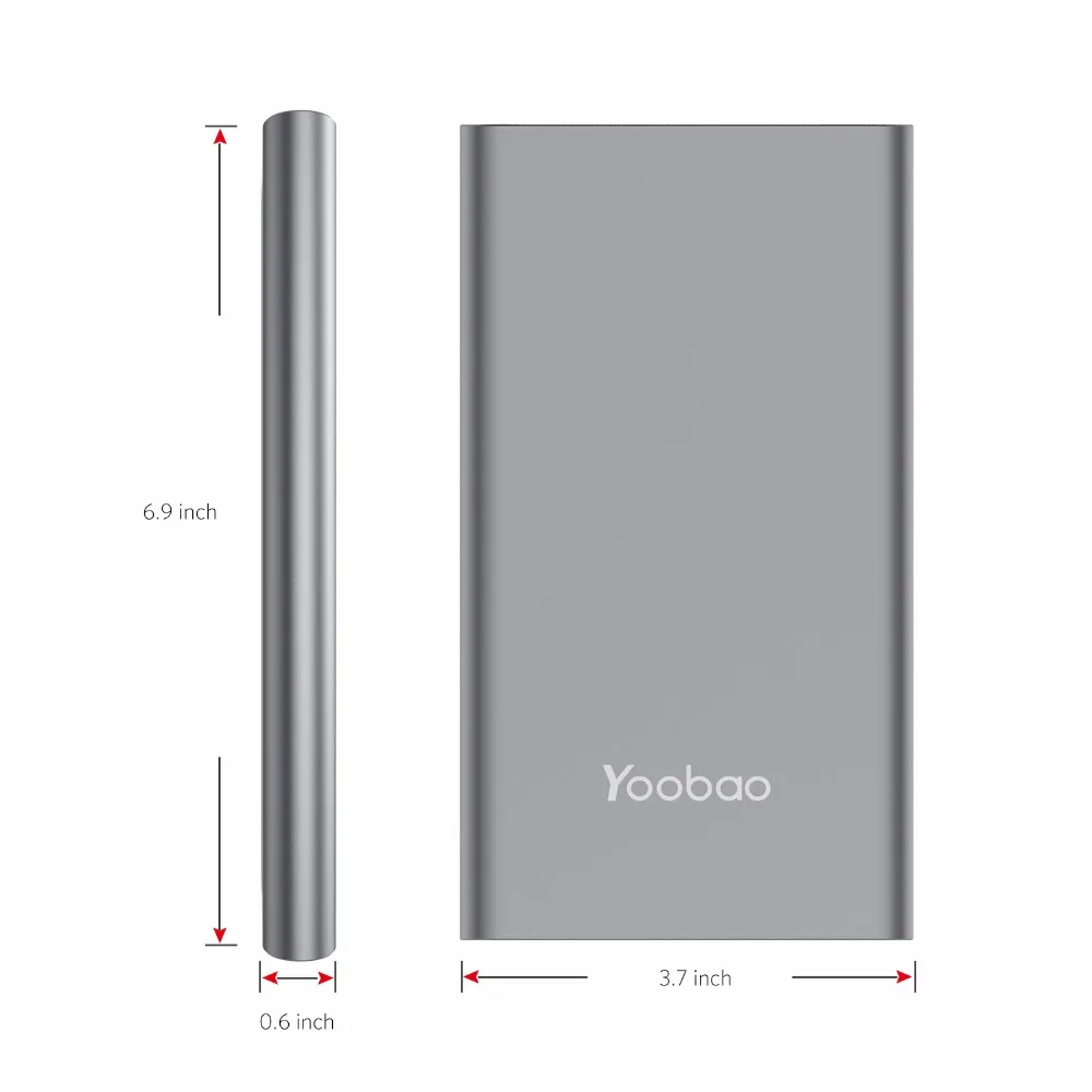 Yoobao A2 повербанк 20000mAh внешний аккумулятор с двойнымм портами выхода/входа литий-полимерный повер банк 14,5мм ультратонкая портативная зарядка с с цифровым индикатором