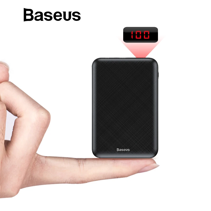 Baseus Mini Power Bank 10000mAh LCD Display PD Type-C Fast Charging Power Bank Portable Charger Tiny External Battery Poverbank