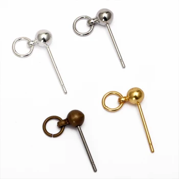

20pcs/lot 4x13mm Stud Earring Findings Ear Post Nails Ear Jump Rings Jewelry Accessories for DIY Stud Earrings