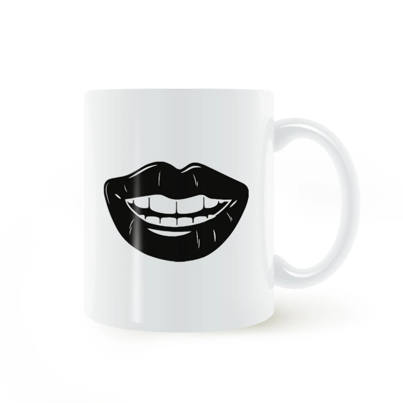 Mouth Lips Teeth Tooth Smile Mug Coffee Milk Ceramic Cup Creative DIY