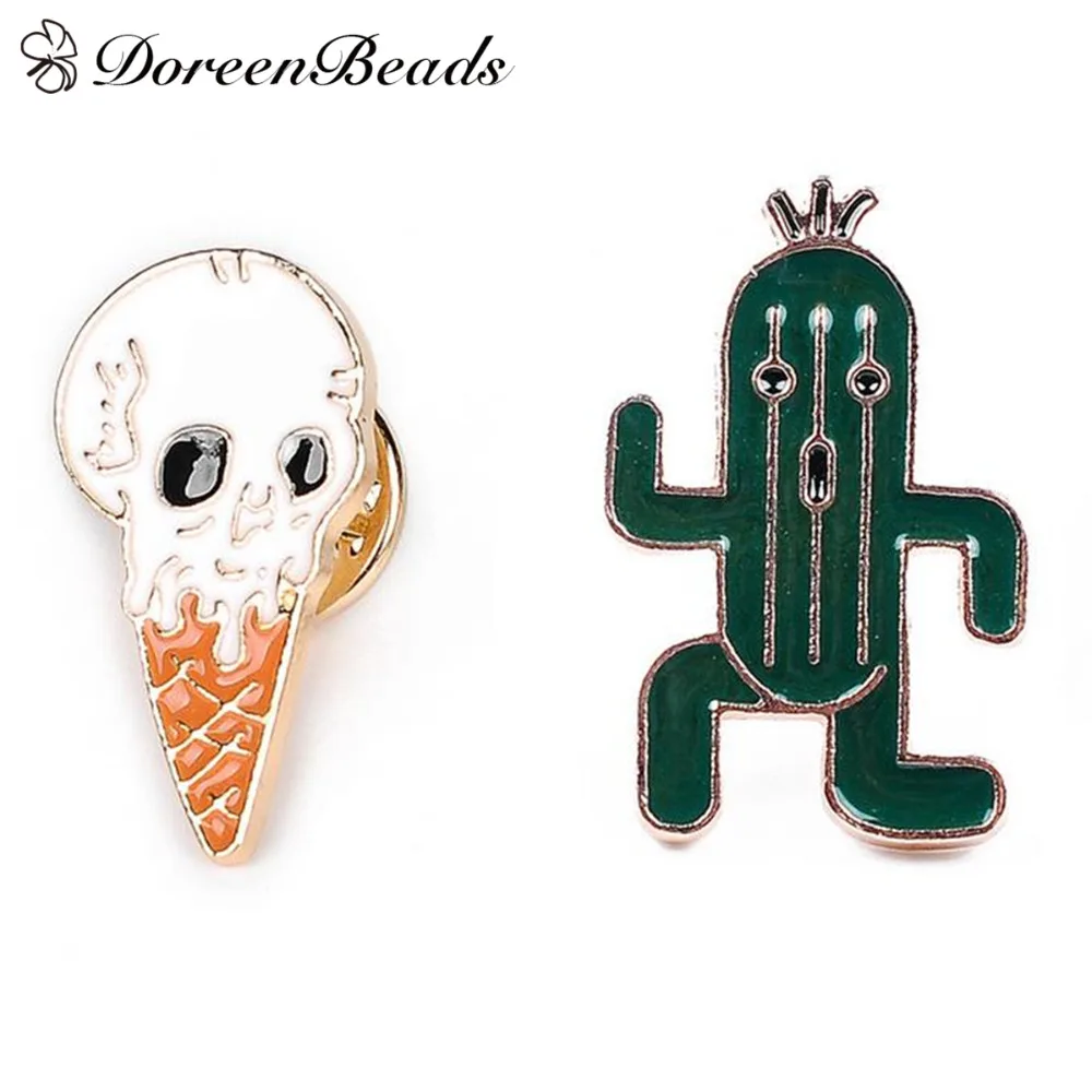 

DoreenBeads 1 PC Funny Brooch Pins for Men Women Ice Cream Cactus Brooches Badges for Shirts Jeans Coats Bags Decoration Jewelry