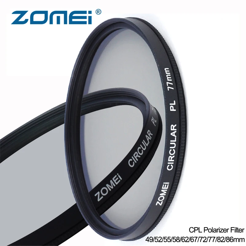ZOMEI CPL фильтра 52/55/58/62/67/72/77/82 мм AGC оптический Стекло круговой поляризационный