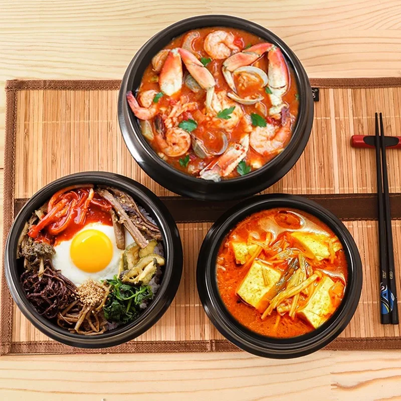 Каменный горшок bibimbap специальный каменный глиняный горшок рисовая кастрюля корейский bibimbap камень рыба кастрюля керамическая плита