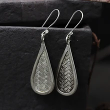 JINSE Braided Bohemia Water Drop Dangle Earrings For 925 Sterling Silver Handmade Earrings Ethnic Jewelry цена JINSE Braided Bohemia Water Drop Dangle Earrings For 925 Sterling Silver Handmade Earrings Ethnic Jewelry цены онлайн