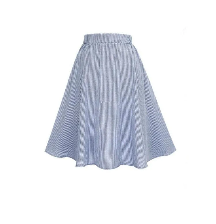 Свободная Европейская полосатая однобортная кружевная короткая Расклешенная юбка с высокой талией теплая Асимметричная юбка с высокой талией D0935