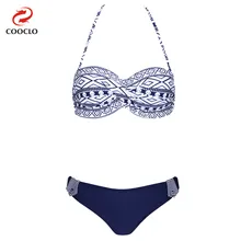 COOCLO бикини, купальник с принтом, Женский комплект бикини, Мягкий купальник, купальный костюм с пуш-ап, Летний Пляжный Купальник для женщин